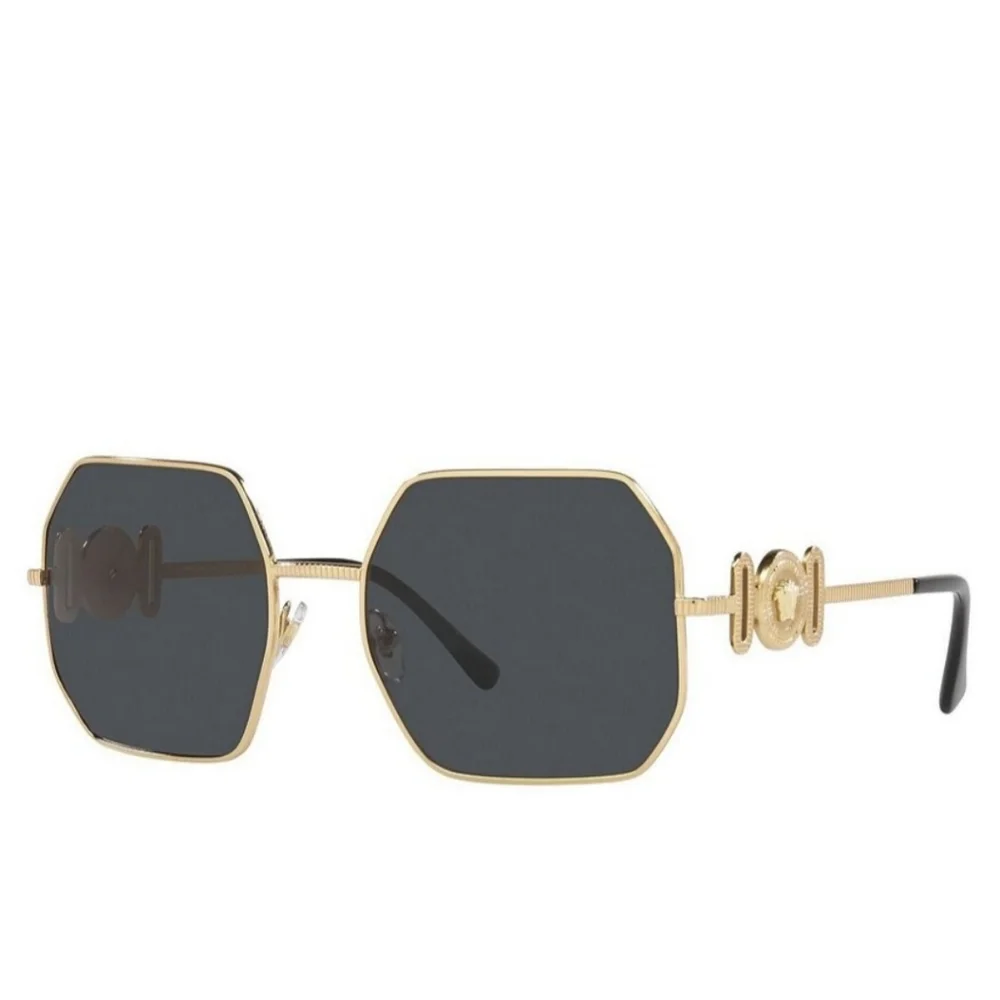 Versace Ve2248 55mm Hexagonal Sunglasses, Medusa Temple Hardware,  Matte Blk - Picture 12 of 13